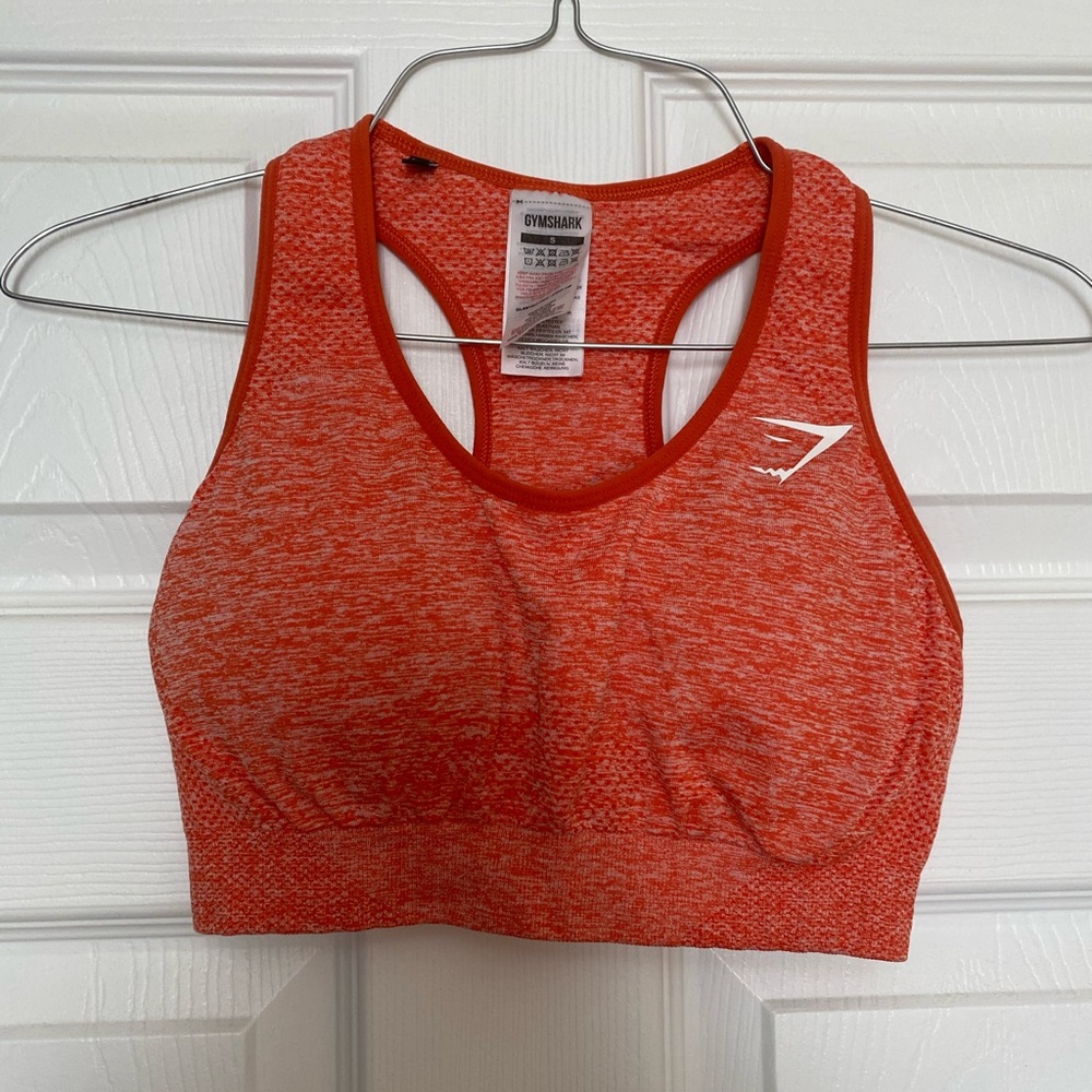 Gym shark sports bra orange.